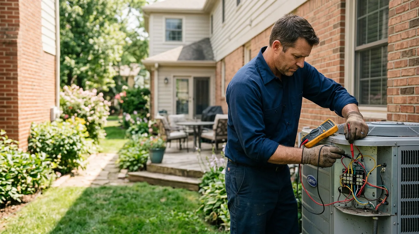 HVAC technician working near Leavenworth, KS